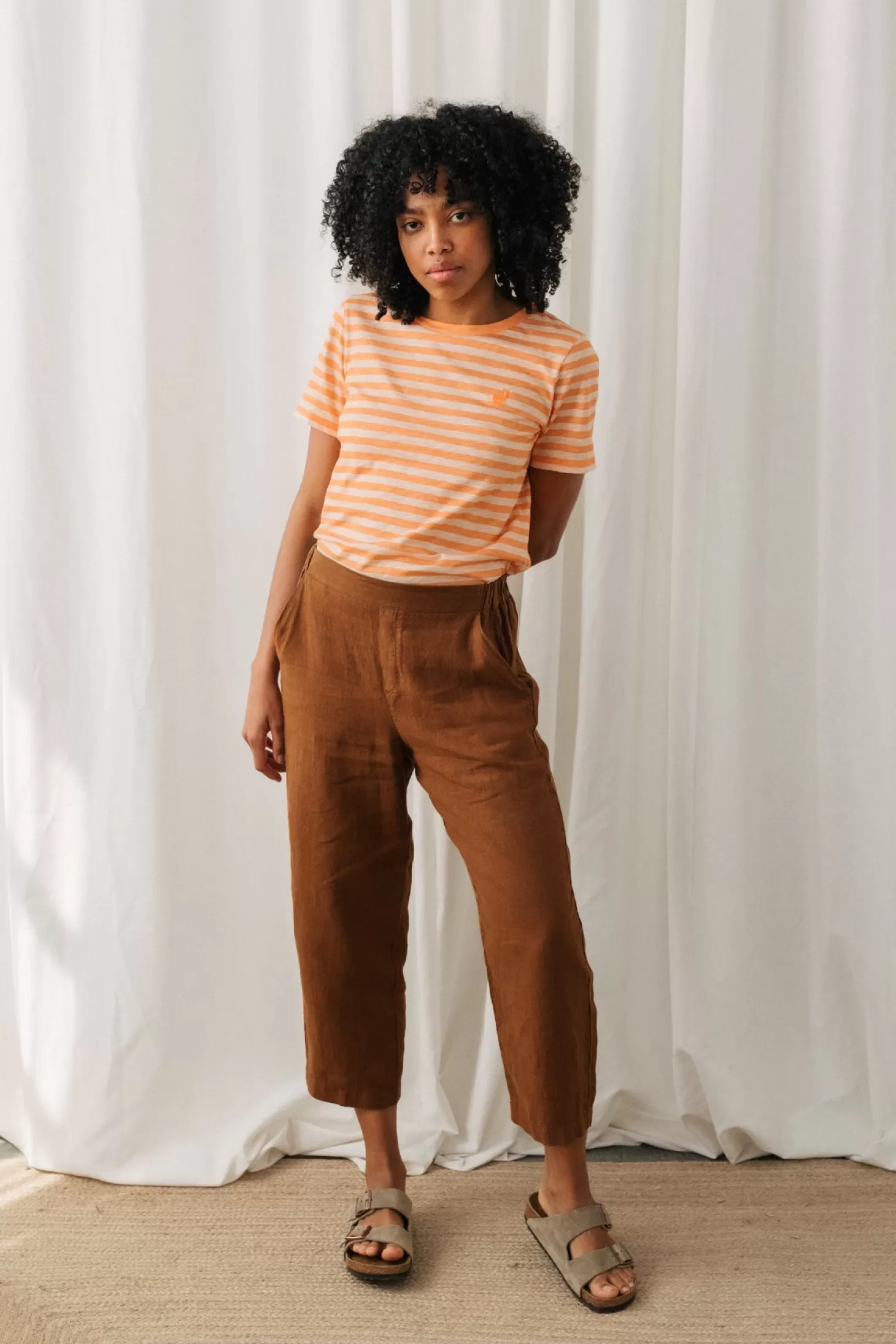 Shop Twothirds Bablon-Tangerine Stripes