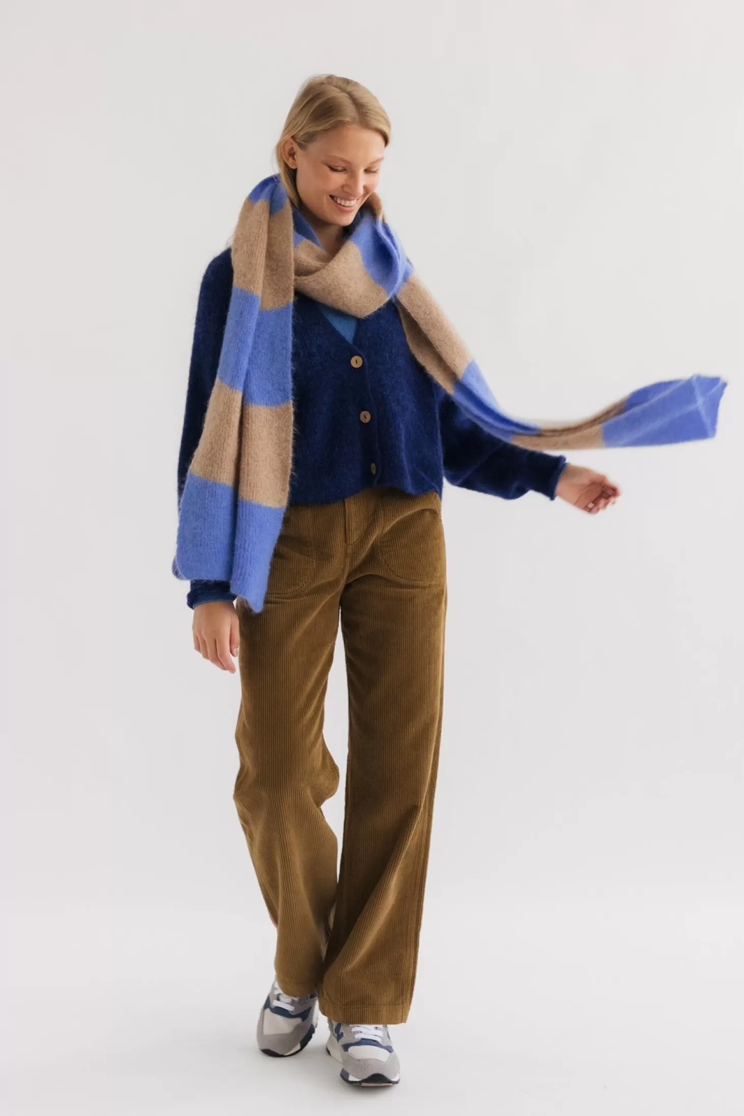 Cheap Twothirds Bicolour Scarf-Cyan/Sand