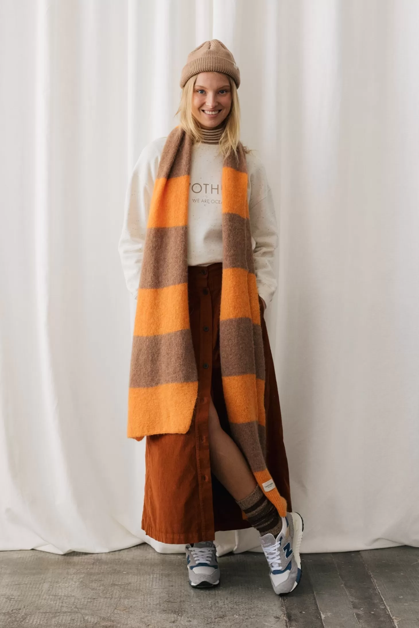 Clearance Twothirds Bicolour Scarf-Orange/Cinnamon