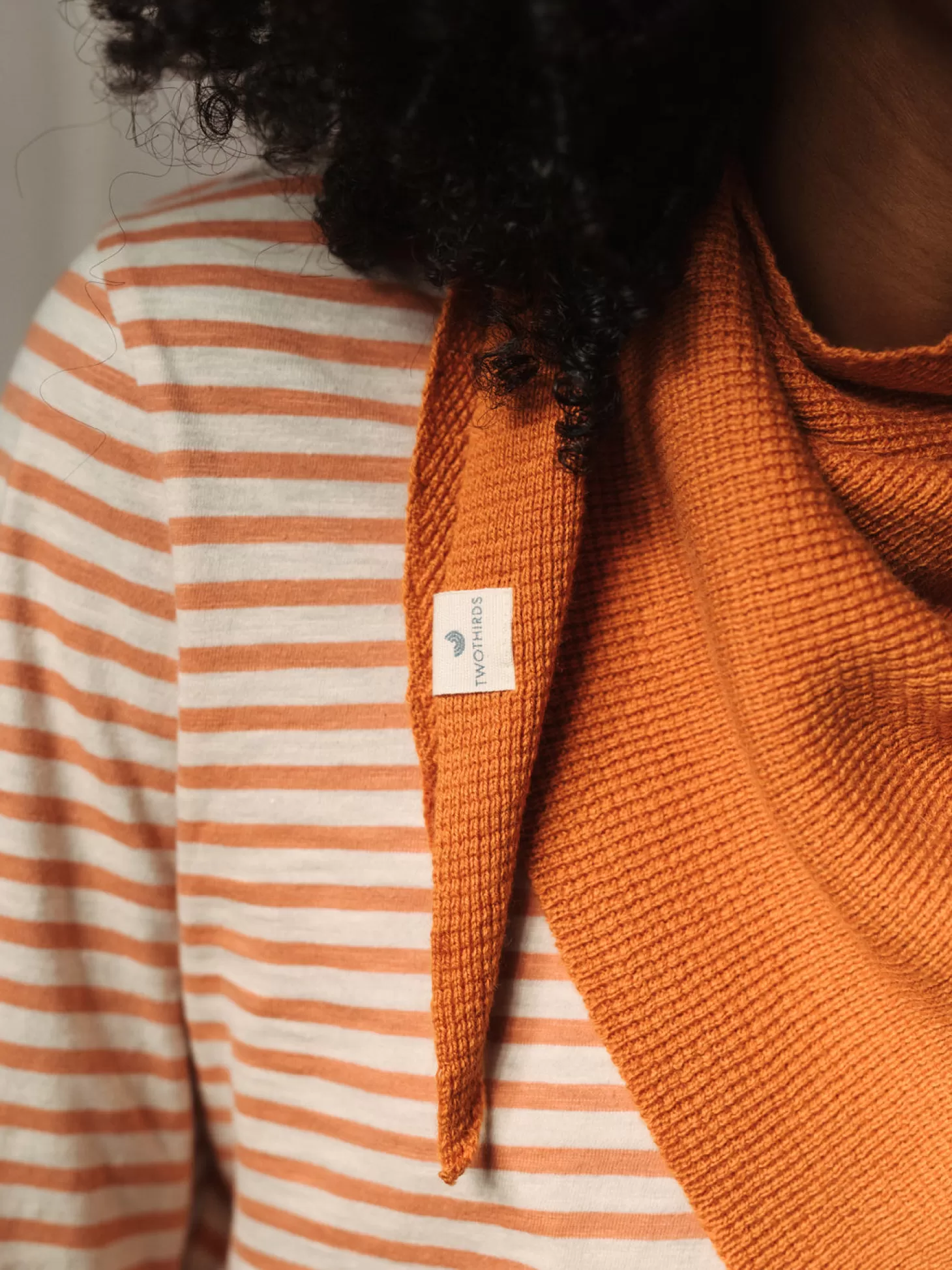 Shop Twothirds Knit Scarf-Peach