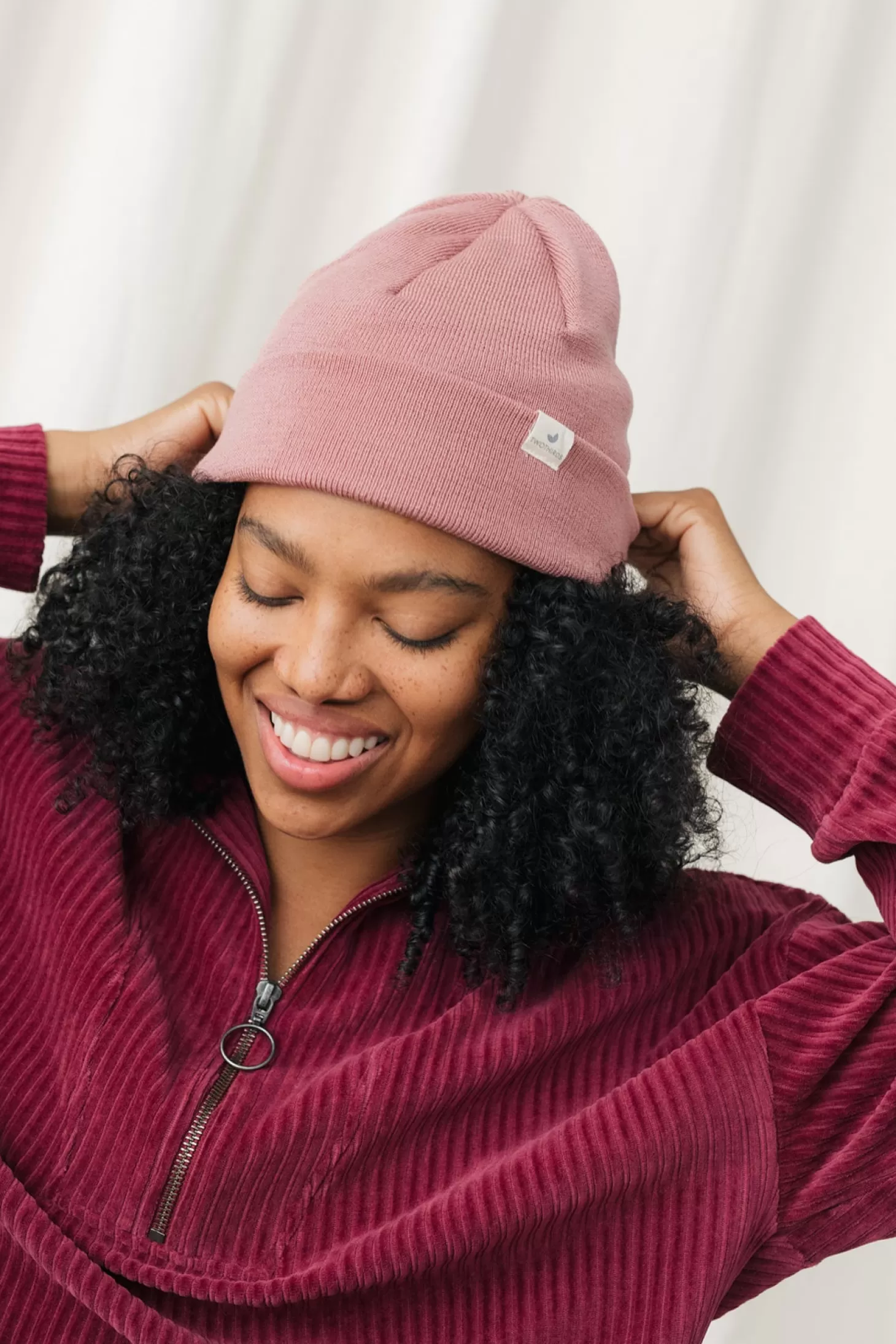 Shop Twothirds Merino Beanie-Pink