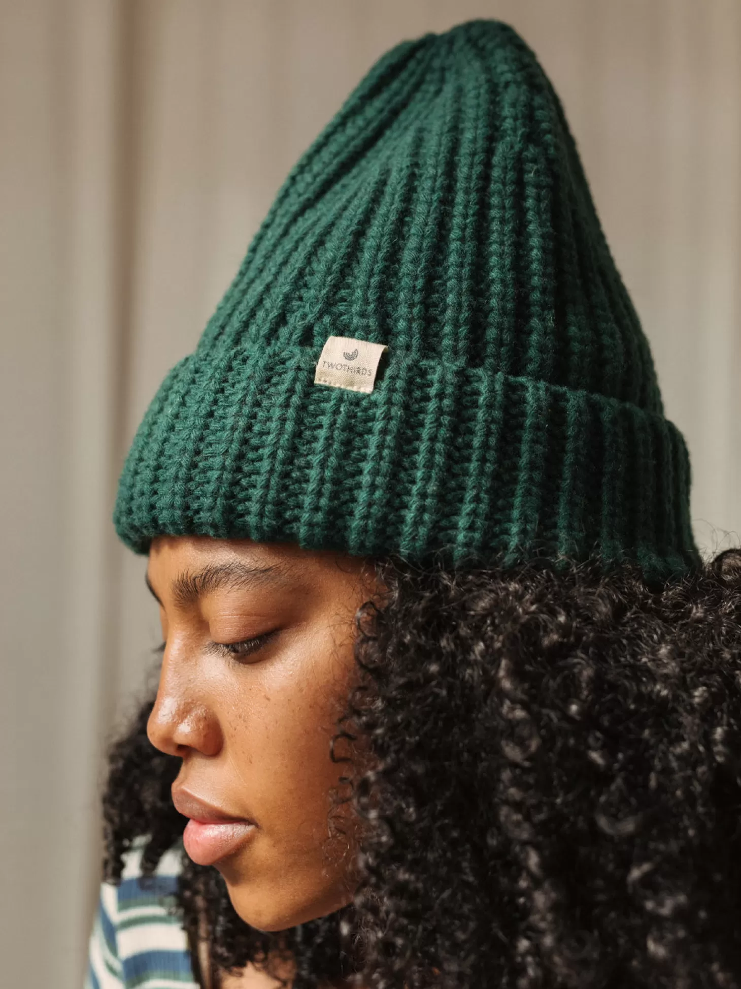 Sale Twothirds Ribbed Beanie-Dark Green