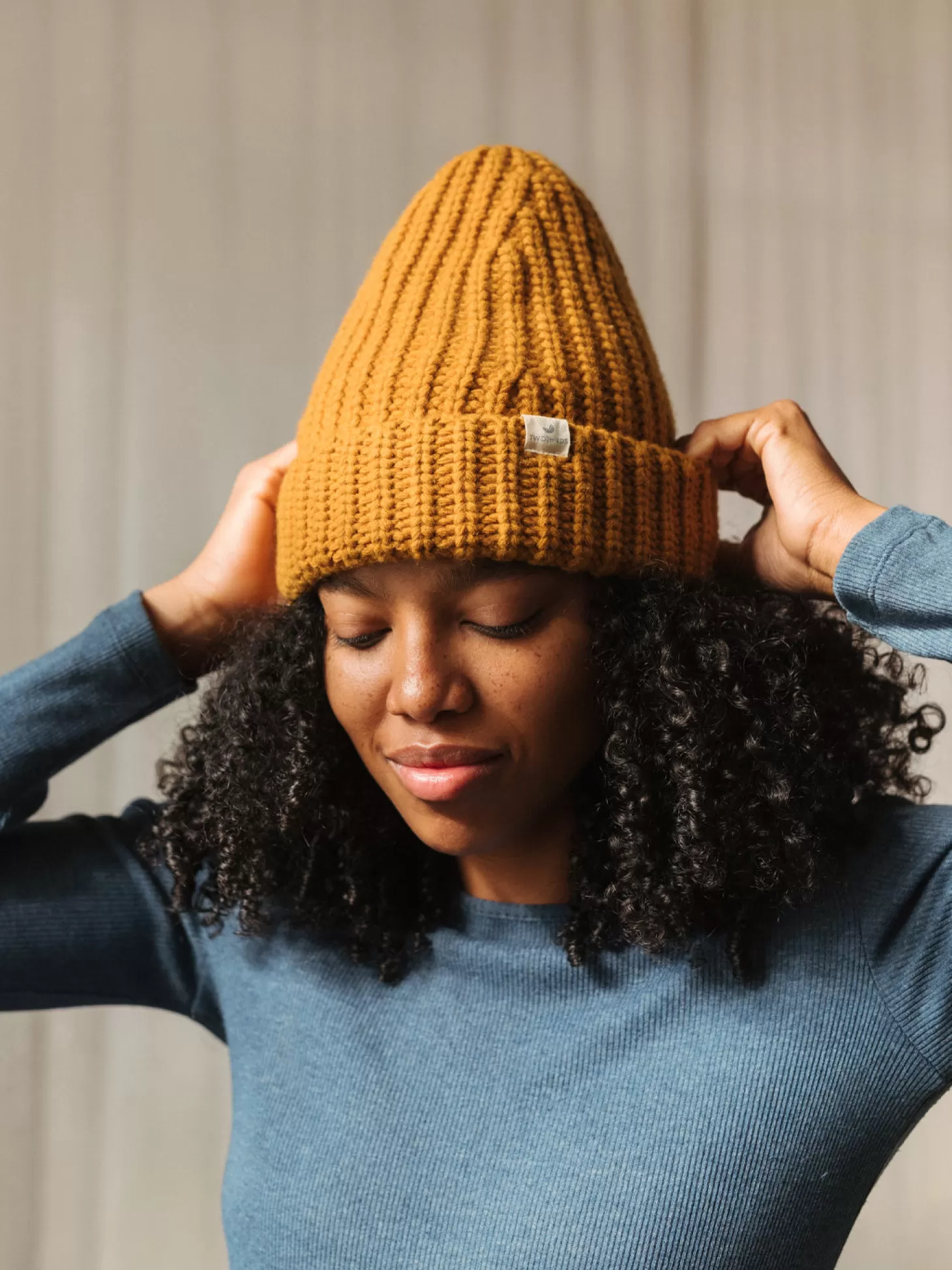 Flash Sale Twothirds Ribbed Beanie-Mustard